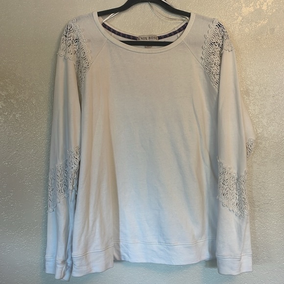 Knox Rose women’s sweatshirt with lace detail - Picture 2 of 5
